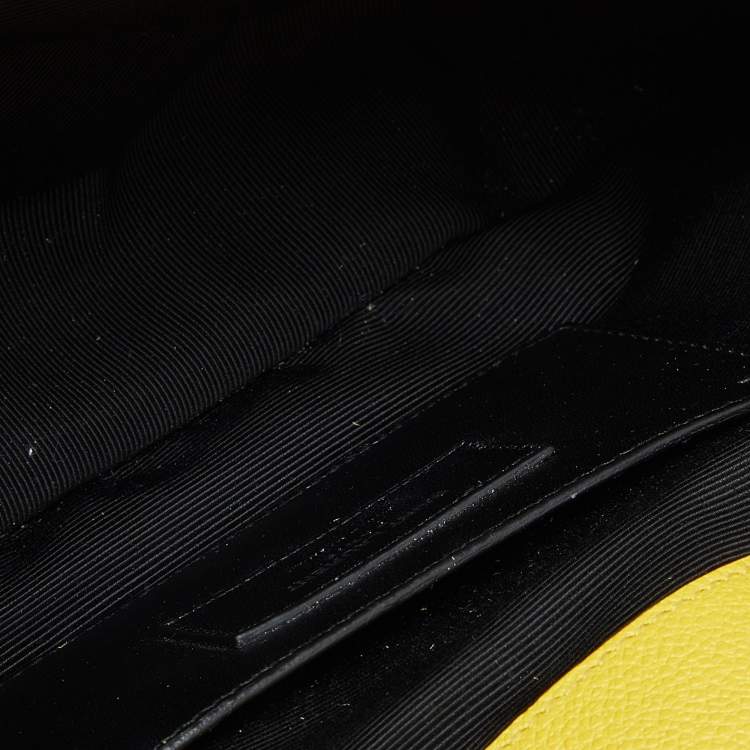 Pre Owned Saint Laurent Yellow Matelasse Leather Medium College Flap Bag