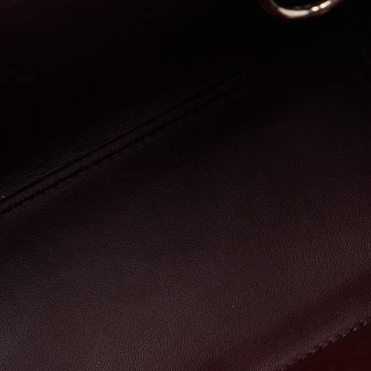 Pre Owned Saint Laurent Burgundy Croc Embossed Leather Nano Classic Sac De Jour Tote