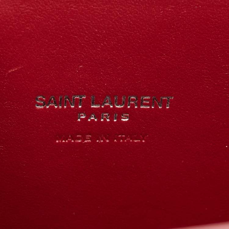 Pre Owned Saint Laurent Red Croc Embossed Leather Nano Classic Sac De Jour Tote