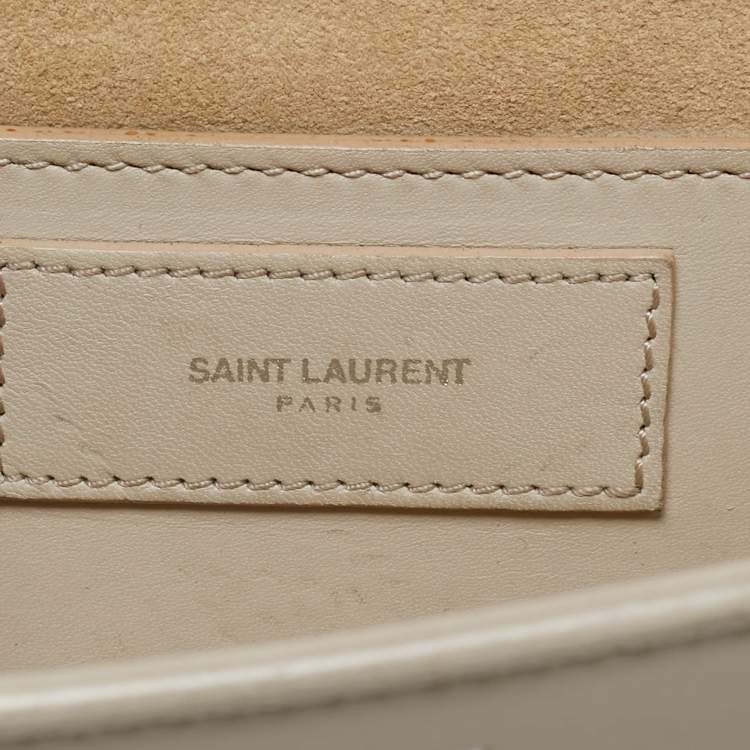 Pre Owned Saint Laurent Cream Leather Studded Betty Shoulder Bag