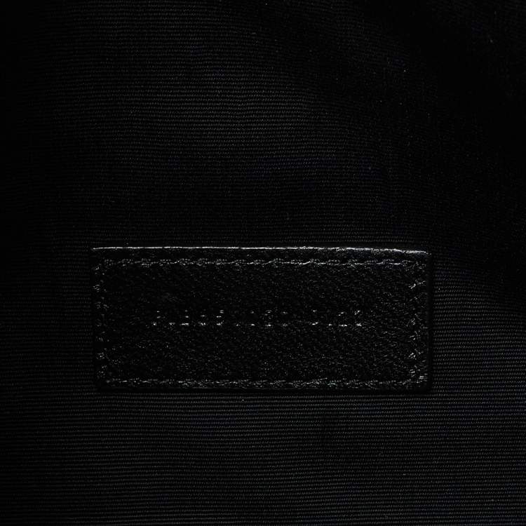 Pre Owned Saint Laurent Black Mix Quilt Leather Monogram Wristlet Pouch