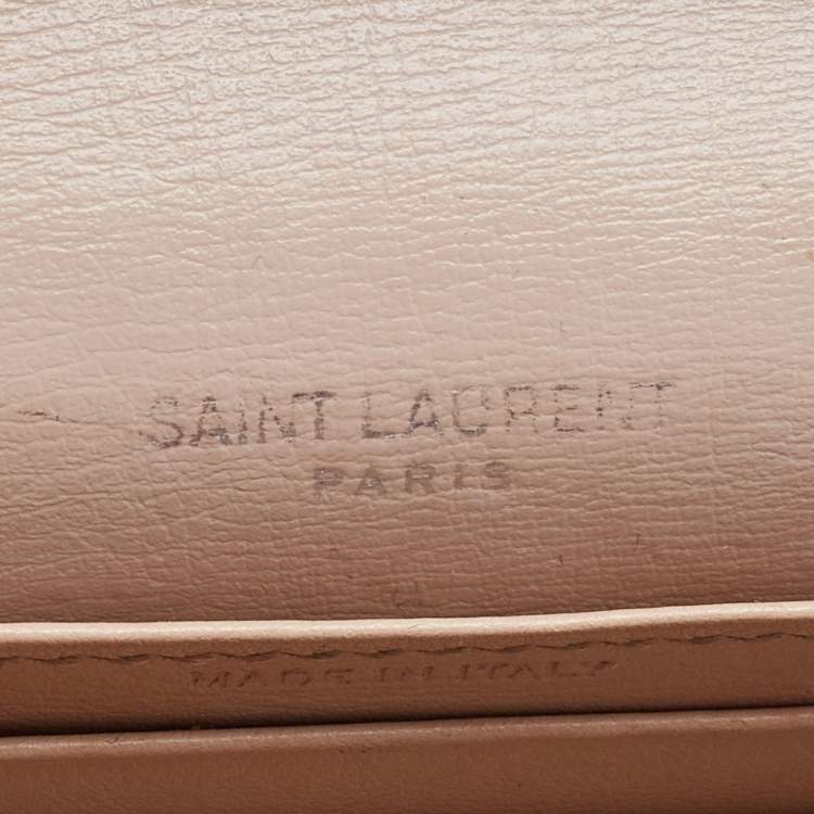 Pre Owned Saint Laurent Light Pink Leather Sunset Wallet On Chain