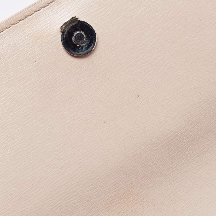 Pre Owned Saint Laurent Light Pink Leather Sunset Wallet On Chain