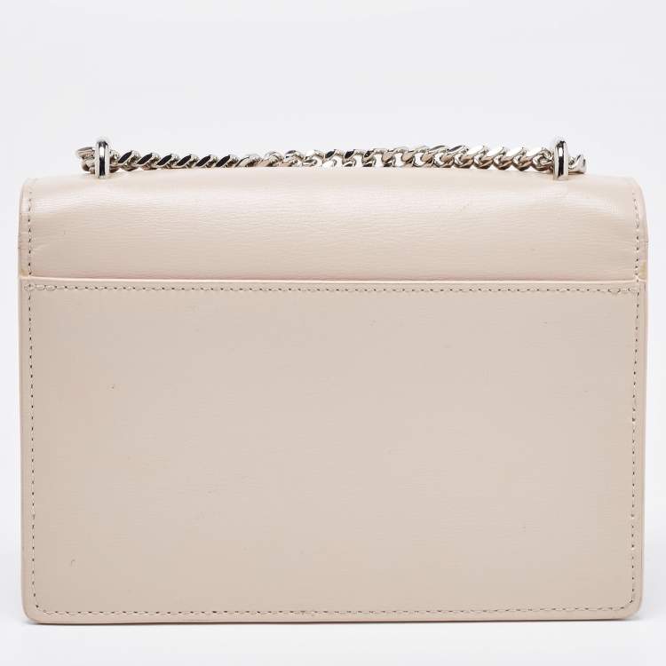 Pre Owned Saint Laurent Light Pink Leather Sunset Wallet On Chain