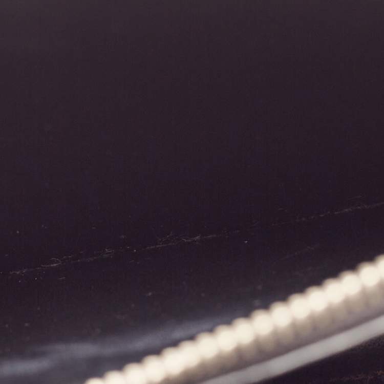Pre Owned Saint Laurent Black Croc Embossed Leather Sunset Chain Wallet Bag