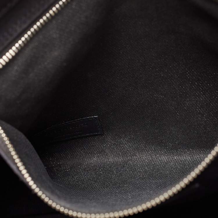 Pre Owned Saint Laurent Black Canvas and Leather Large Rive Gauche Shopper Tote 