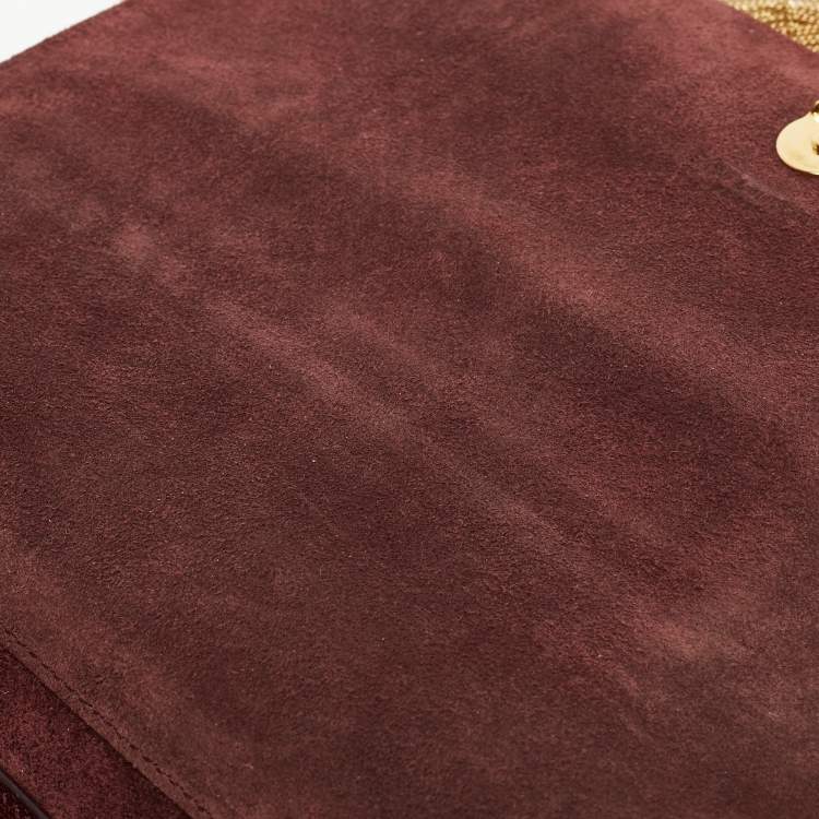 Pre Owned Saint Laurent Burgundy Monogram Kate Tassel Chain Bag