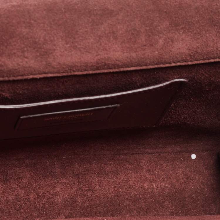 Pre Owned Saint Laurent Burgundy Monogram Kate Tassel Chain Bag