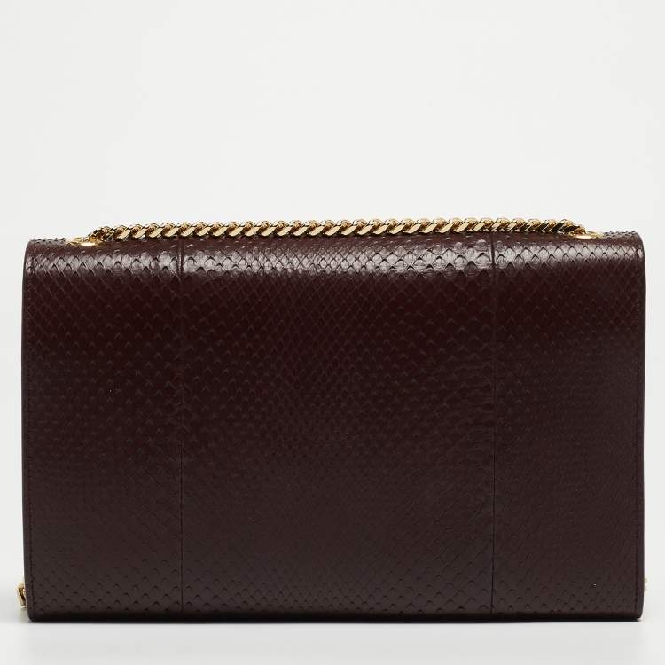 Pre Owned Saint Laurent Burgundy Monogram Kate Tassel Chain Bag
