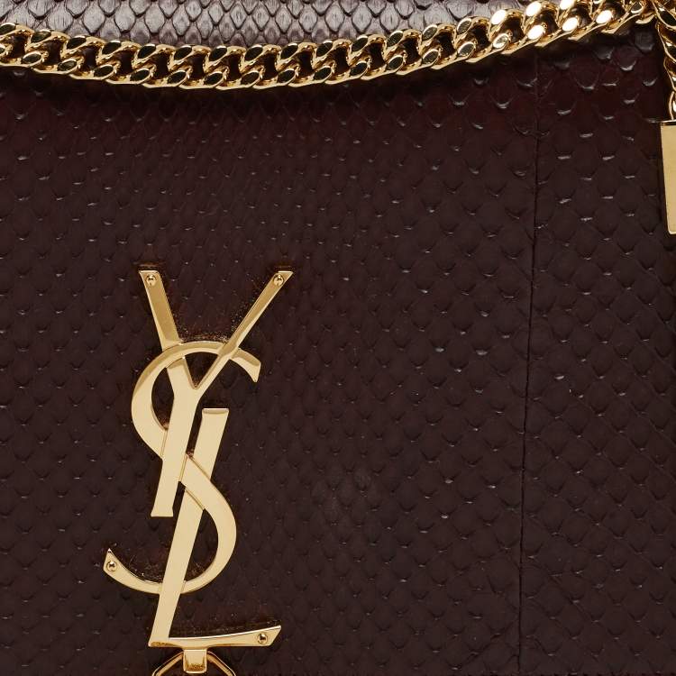 Pre Owned Saint Laurent Burgundy Monogram Kate Tassel Chain Bag