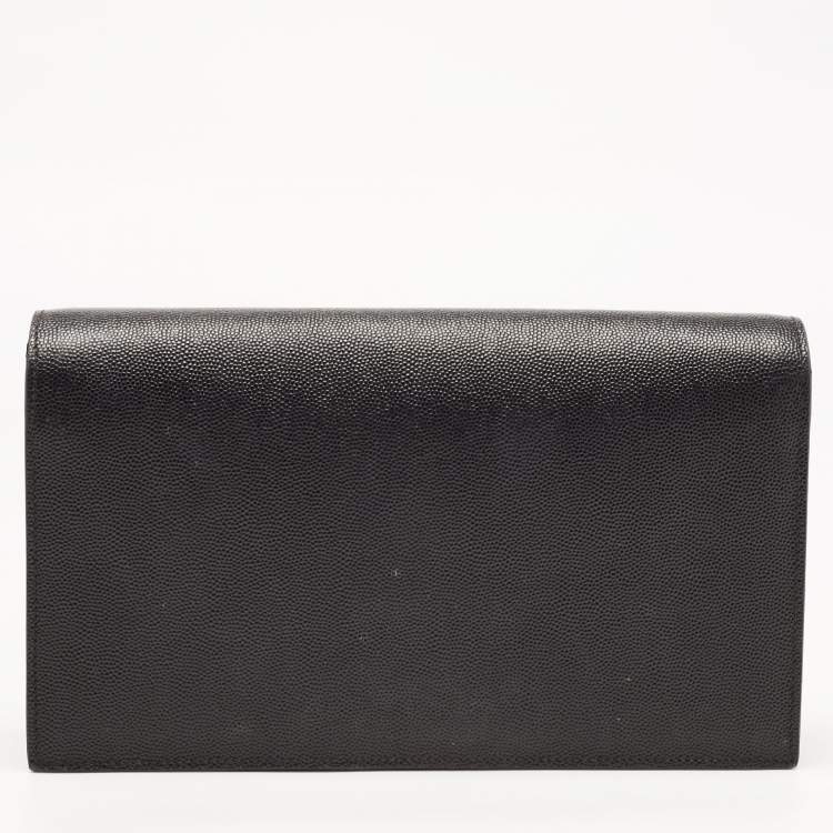 Pre Owned Saint Laurent Black Leather Kate Clutch