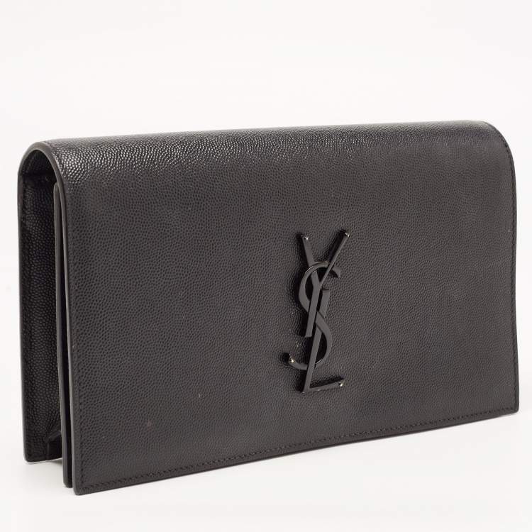 Pre Owned Saint Laurent Black Leather Kate Clutch