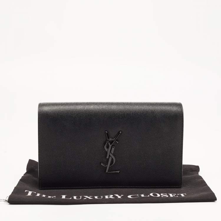 Pre Owned Saint Laurent Black Leather Kate Clutch