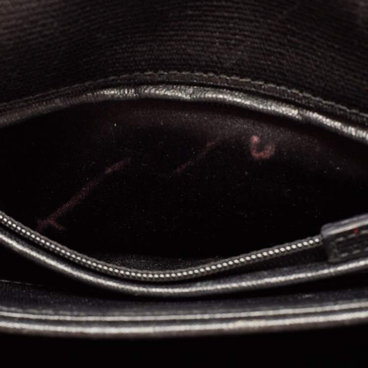 Pre Owned Saint Laurent Black Leather Ligne Y Crossbody Bag