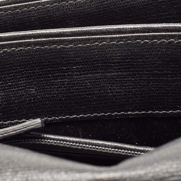 Pre Owned Saint Laurent Black Leather Ligne Y Crossbody Bag