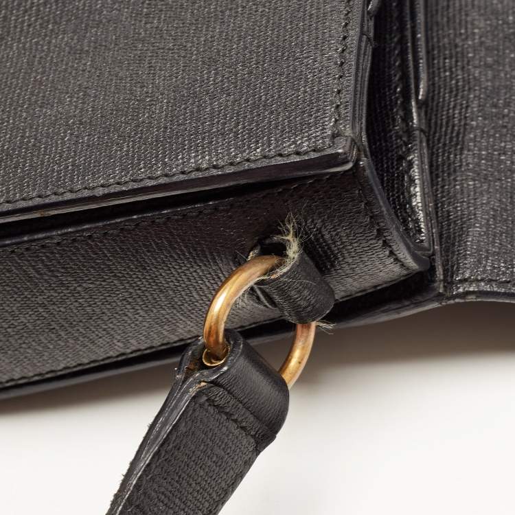 Pre Owned Saint Laurent Black Leather Ligne Y Crossbody Bag