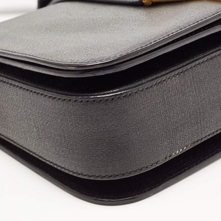 Pre Owned Saint Laurent Black Leather Ligne Y Crossbody Bag