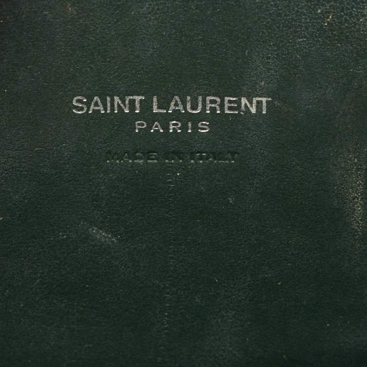 Pre Owned Saint Laurent Green Croc Embossed Leather Baby Classic Sac De Jour Tote