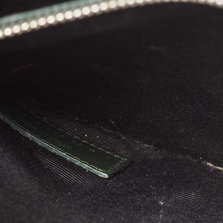 Pre Owned Saint Laurent Green Croc Embossed Leather Baby Classic Sac De Jour Tote