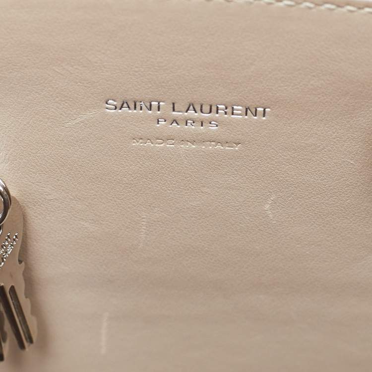 مملوكة مسبقًا Saint Laurent Beige Croc Embossed Leather Nano Classic Sac De Jour Tote