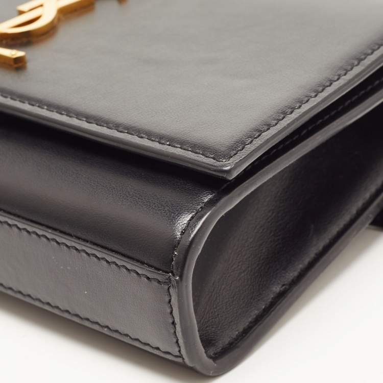 Pre Owned Saint Laurent Black Leather Kate Belt Bag