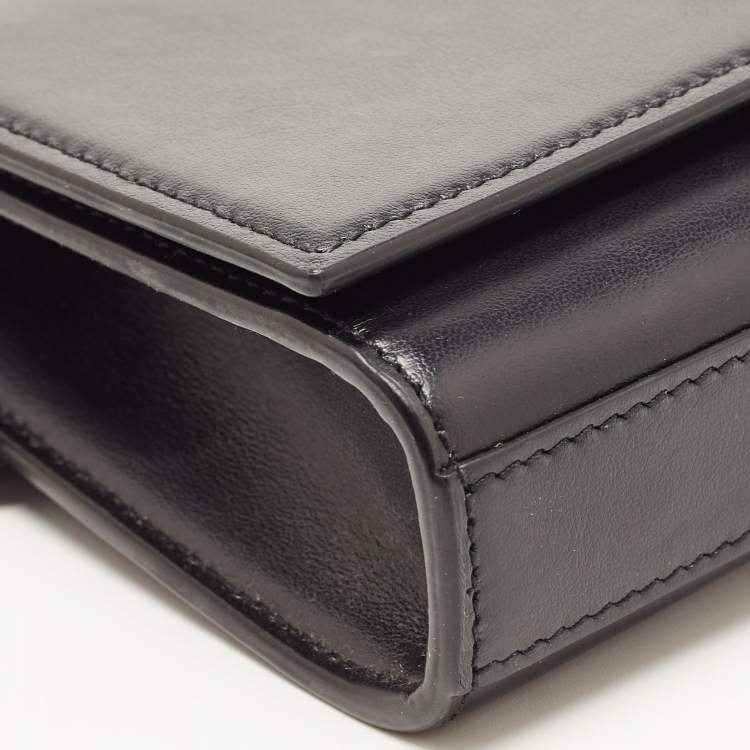 Pre Owned Saint Laurent Black Leather Kate Belt Bag