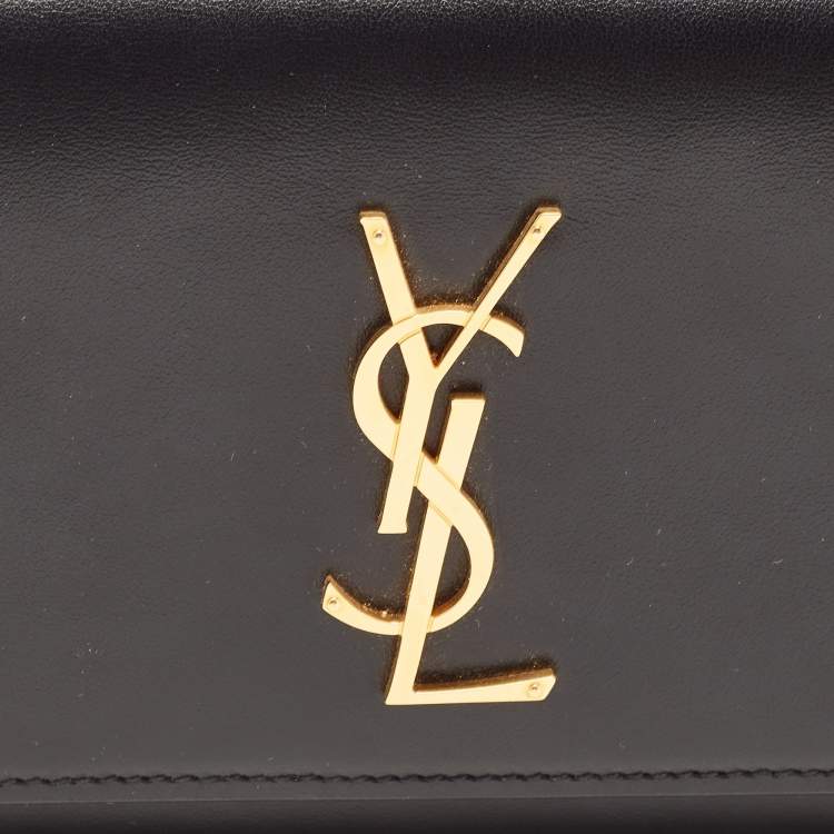 Pre Owned Saint Laurent Black Leather Kate Belt Bag