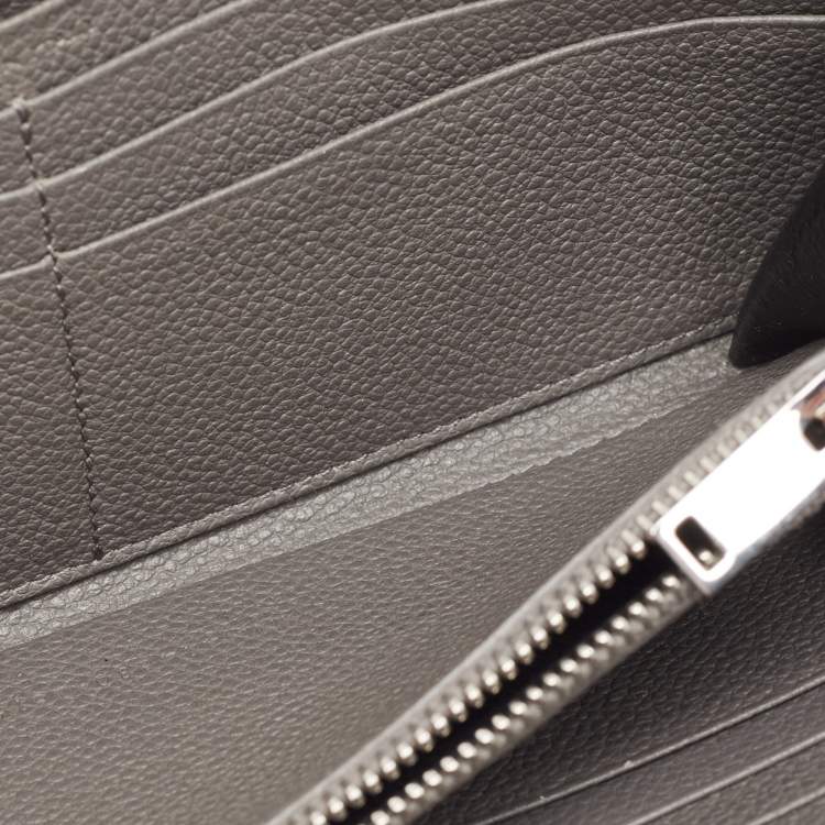 Pre Owned Saint Laurent Grey Leather Zip Around Continental Wallet