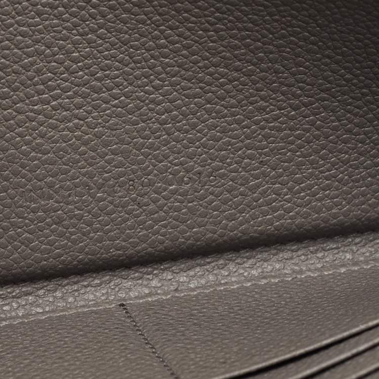 Pre Owned Saint Laurent Grey Leather Zip Around Continental Wallet