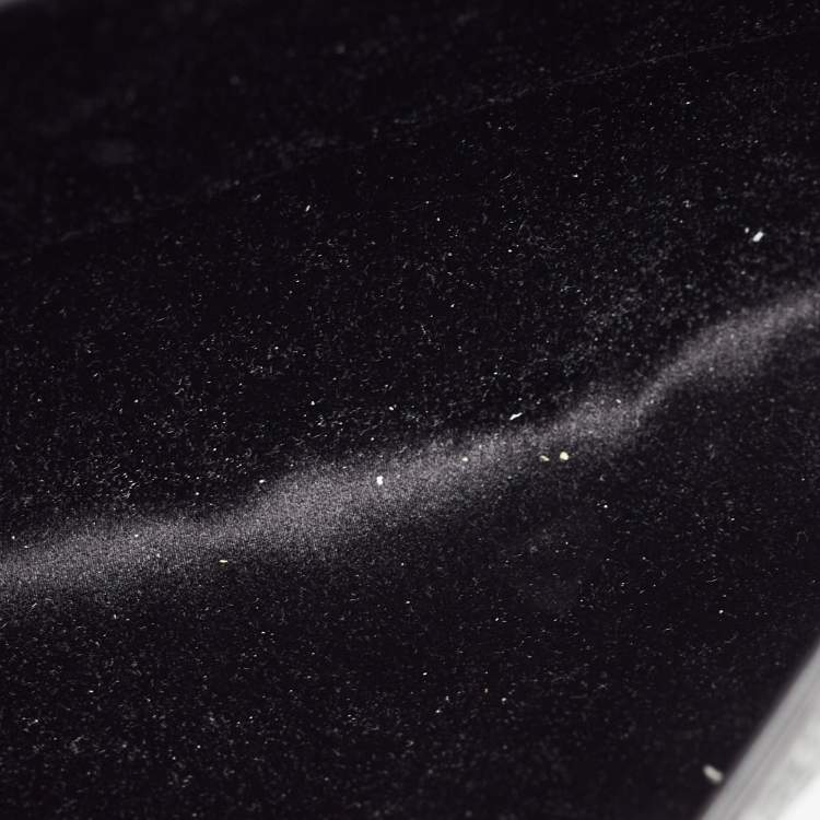Pre Owned Saint Laurent Silver/Black Shimmering Canvas Belle De Jour Clutch