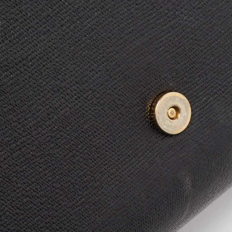 Pre Owned Saint Laurent Black Leather Y-Ligne Clutch