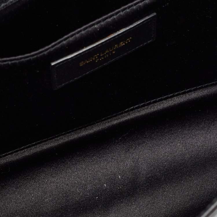 Pre Owned Saint Laurent Black Leather Y-Ligne Clutch
