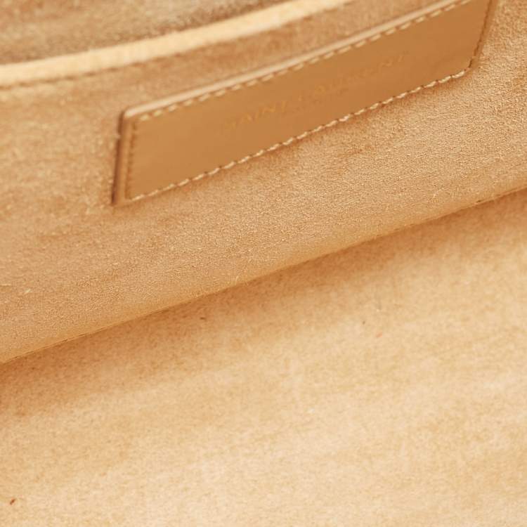 مملوكة مسبقًا Saint Laurent Beige Leather Y-Ligne Clutch