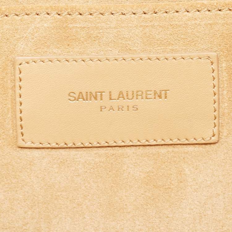 مملوكة مسبقًا Saint Laurent Beige Leather Y-Ligne Clutch