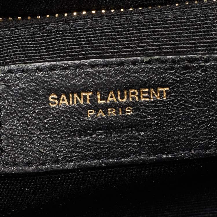 Pre Owned Saint Laurent Beige Mixed Quilted Leather Large Monogram Envelope Shoulder Bag
