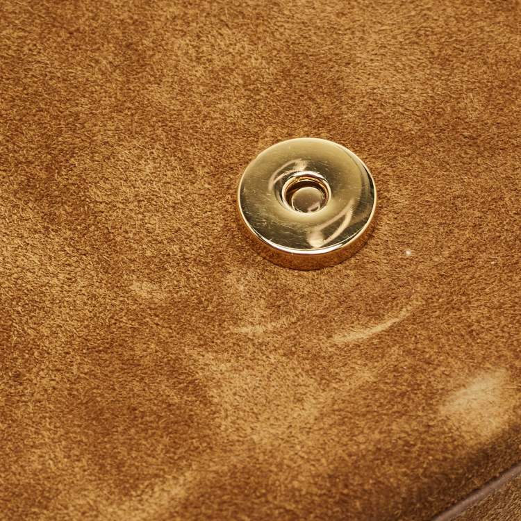 Pre Owned Saint Laurent Brown Suede Small Kate Tassel Crossbody Bag