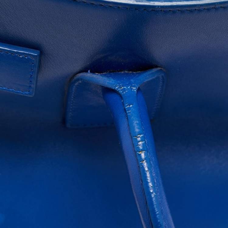 Pre Owned Saint Laurent Blue Leather Small Classic Sac De Jour Tote