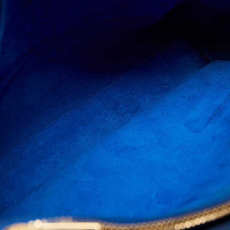 Pre Owned Saint Laurent Blue Leather Small Classic Sac De Jour Tote