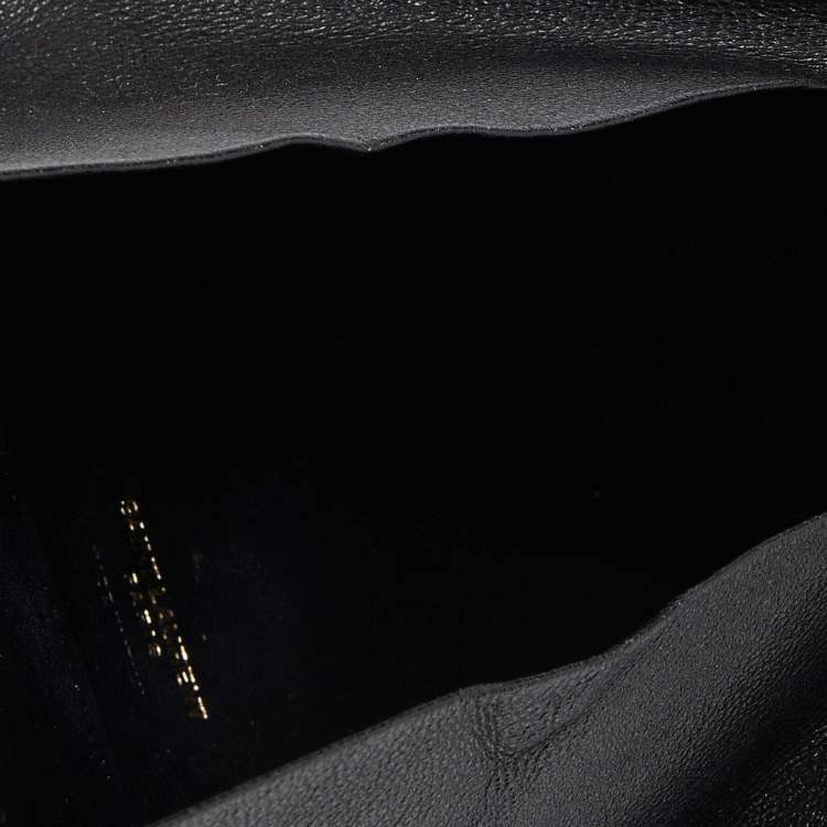 Pre Owned Saint Laurent Black Leather Pyramid Box Wristlet Clutch
