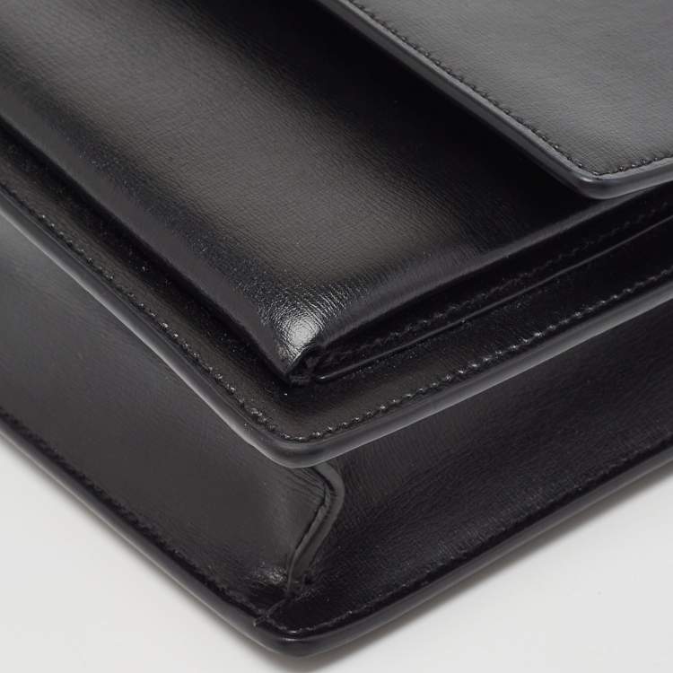 Pre Owned Saint Laurent Black Leather Large Sunset Shoulder Bag