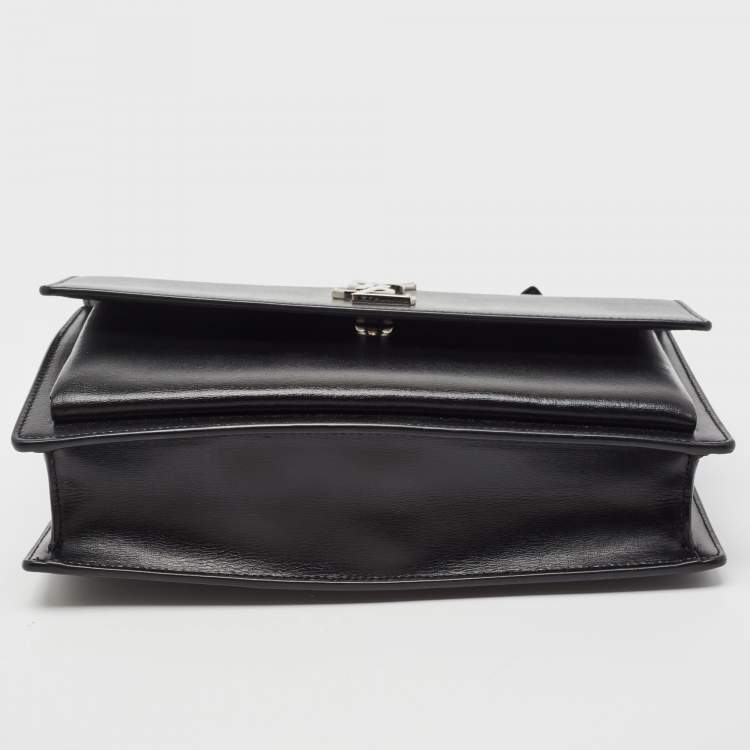 Pre Owned Saint Laurent Black Leather Large Sunset Shoulder Bag
