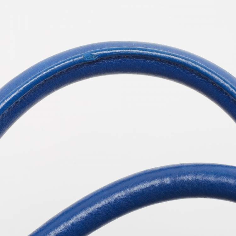 Pre Owned Saint Laurent Blue Leather Small Classic Sac De Jour Tote