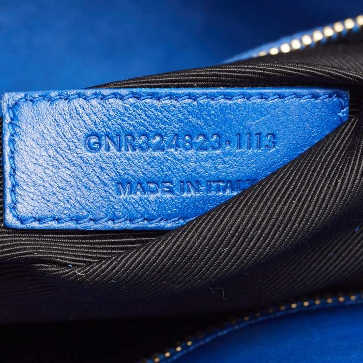 Pre Owned Saint Laurent Blue Leather Small Classic Sac De Jour Tote