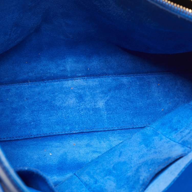 Pre Owned Saint Laurent Blue Leather Small Classic Sac De Jour Tote