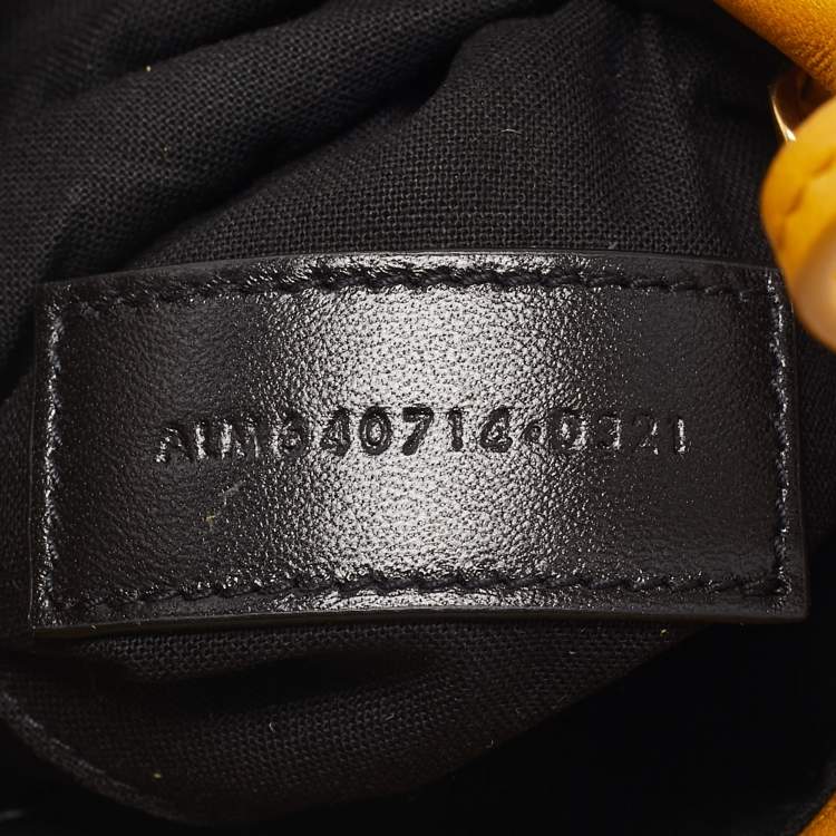 Pre Owned Saint Laurent Yellow Leather Phone Holder Crossbody Bag