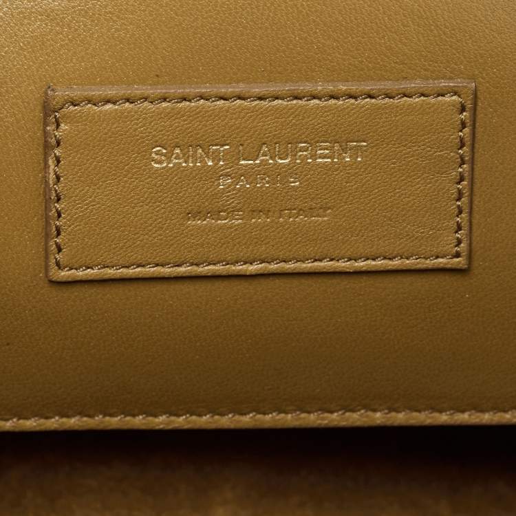 Pre Owned Saint Laurent Brown Suede Fringe Crossbody 