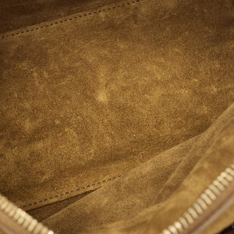 Pre Owned Saint Laurent Brown Suede Fringe Crossbody 