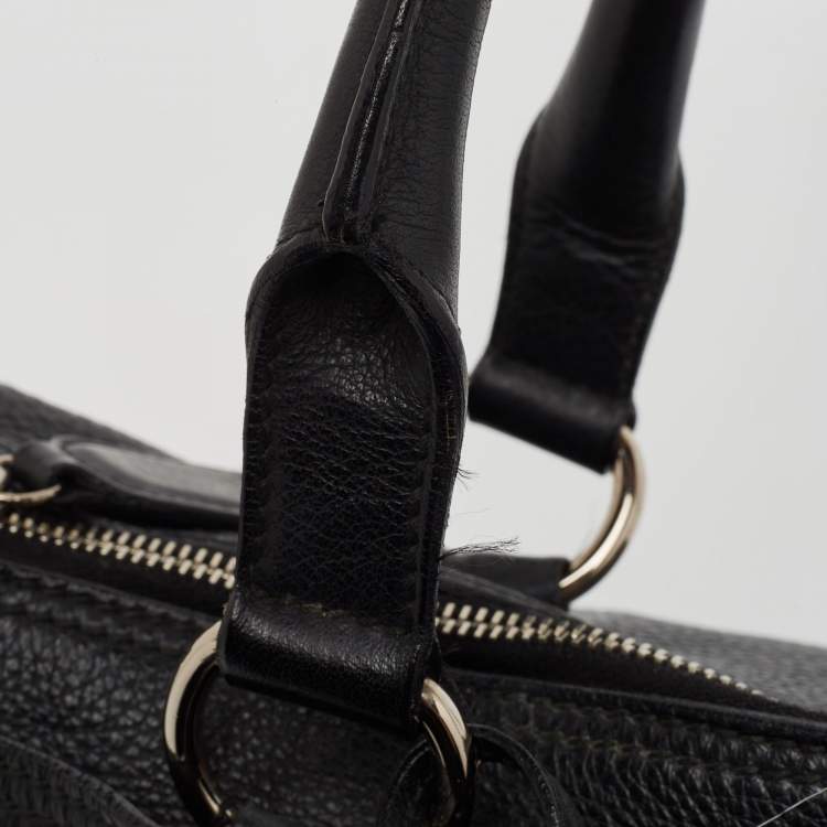 Pre Owned Yves Saint Laurent Black Leather Classic Sac De Jour Tote