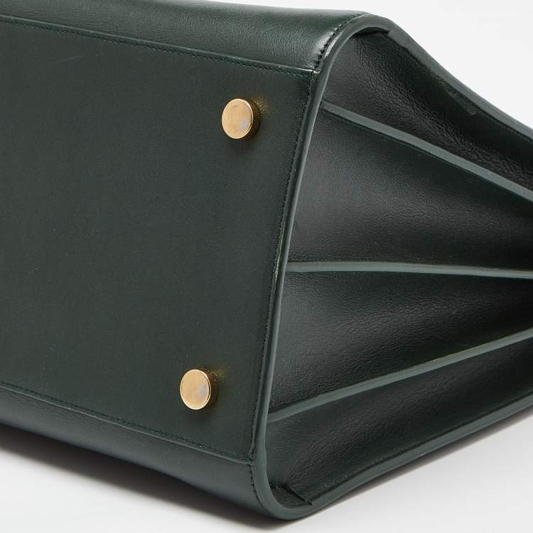 Pre Owned Saint Laurent Green Leather Medium Classic Sac De Jour Tote