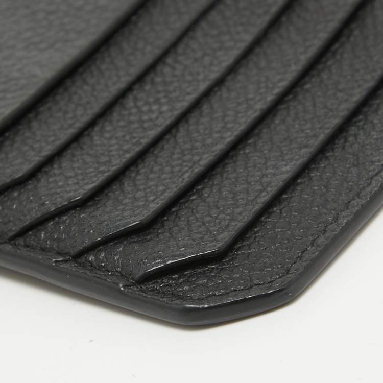 Pre Owned Saint Laurent Black Leather Fragment Zip Card Holder